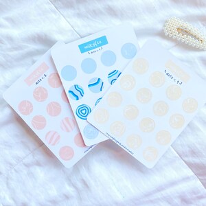 Spring Dots Stickers, Holo Stickers, Stickers for Journaling, Journal Stickers, Cute Stickers, Korean Stickers, Korean Aesthetic