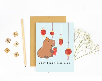 Capy New Year - Year of the Dragon - Greeting Card