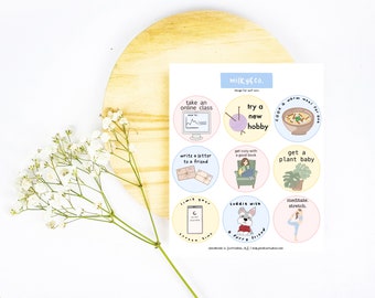 Things for Self Care Sticker Sheet, Self Care Stickers, Valentines Day, Self Love Stickers, Cute Stickers