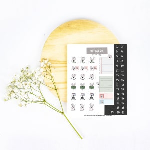 Plan mit Milky | Hobonichi Cousin, Bullet Journal Sticker Sheet