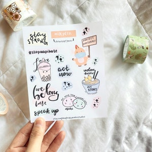 Stop AAPI Hate Sticker Sheet, Asian American Awareness Support, Asian Lives Matter, AAPI Ally, AAPI Awareness, Social Justice Stickers