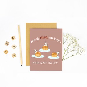 I'm Over the Moon-Cake for You - Happy Lunar New Year Grußkarte