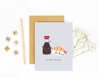 I'm Soy Into You -  Valentine's Day Greeting Card, Valentine's Day Card, Pun Valentine's Day Card, Cute Greeting Card