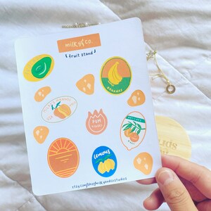 Fruit Stand Sticker Sheet, Fruit Stickers, Cute Fruit Stickers, Kpop Journal, Korean Journaling image 2