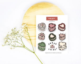 Heart Cakes - Sticker Sheet (Inspired by Bite Me Bakery)