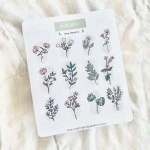 Mai Blumen Sticker Sheet, Floral Stickers, Rosa Floral Sticker, Blumen Sticker, Mai Floral Sticker, Frühlingsblume Bullet Journal