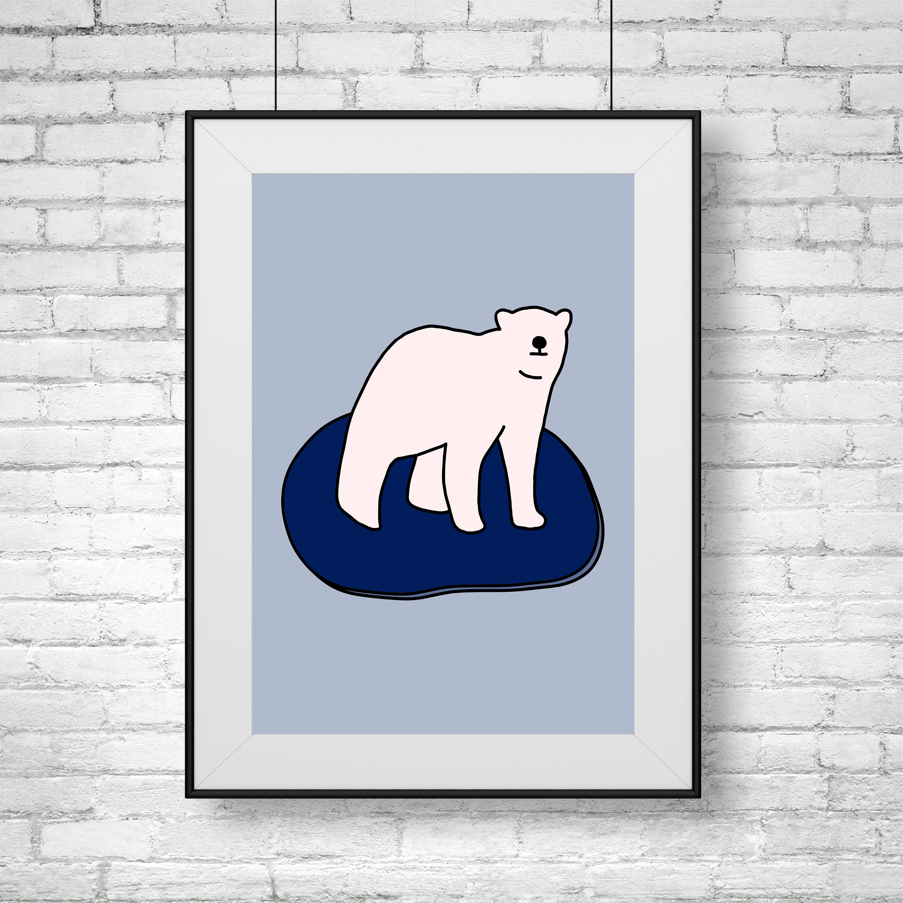 Polar Bear Printable PaperAnimal PrintIce BearWhite Bear Etsy