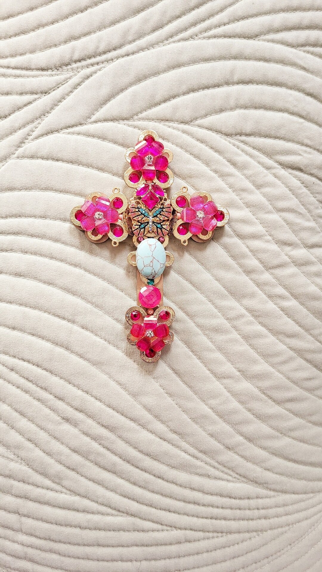 Handmade Butterfly Cross Rosy Pink Wall Cross. Hanging Etsy