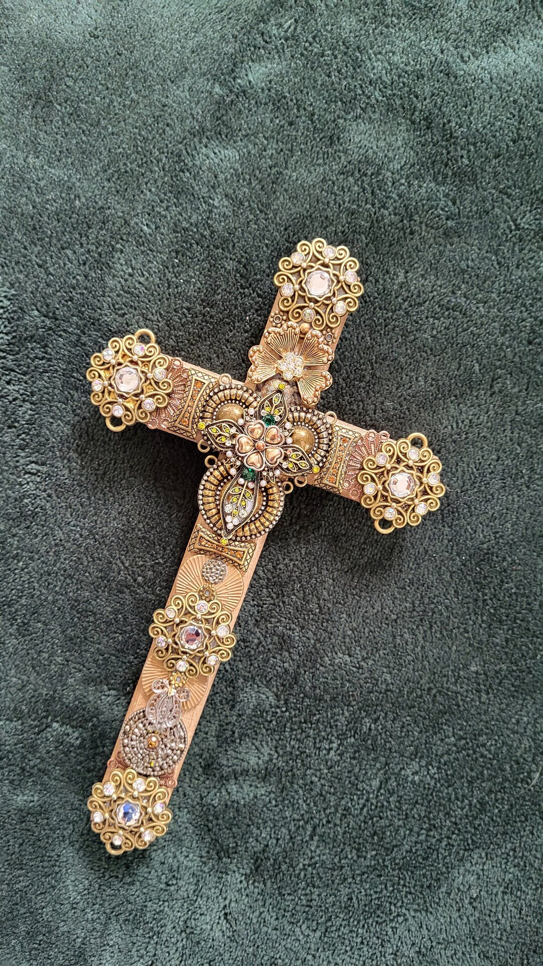 Handmade Gold Cross Metal Wall Cross Gold Hanging Cross Etsy