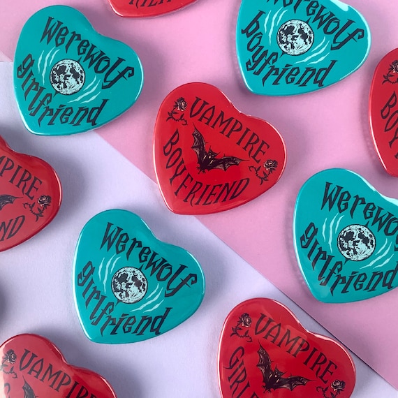 Werewolf & Vampire Couples Pinback Buttons