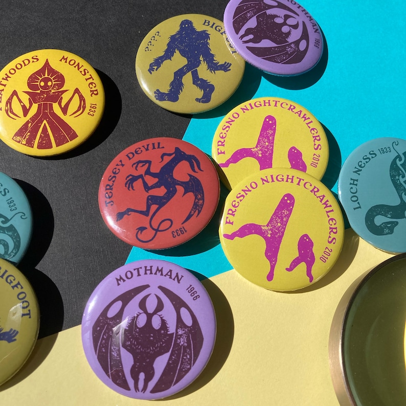 Cryptid Creatures | Pinback Buttons - Etsy