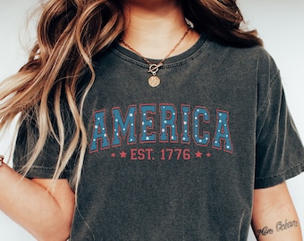 Retro USA Comfort Colors shirt, 4th of July tee, Retro funny fourth shirt, Womens 4th of July shirt, America Patriotic Shirt, Independence