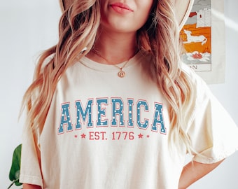 Retro USA Comfort Colors shirt, 4th of July tee, Retro funny fourth shirt, Womens 4th of July shirt, America Patriotic Shirt, Independence