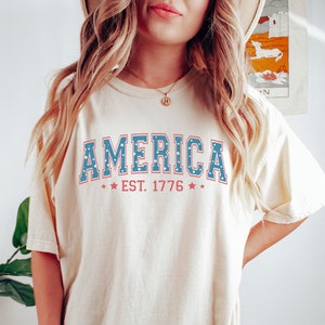 Retro USA Comfort Colors shirt, 4th of July tee, Retro funny fourth shirt, Womens 4th of July shirt, America Patriotic Shirt, Independence