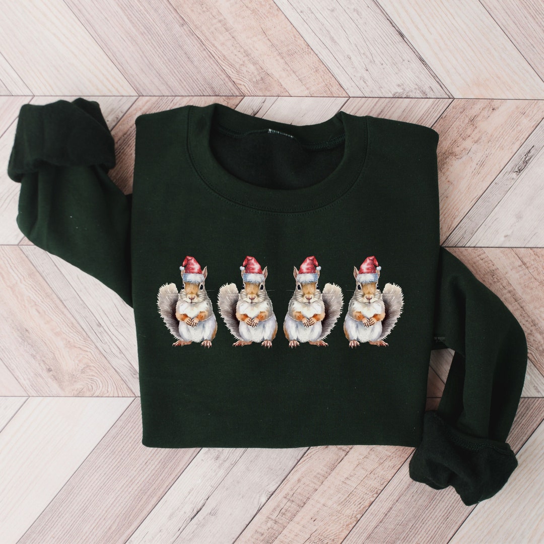 Christmas Squirrel Santa Shirt, Christmas Shirt, Squirrel Sweatshirt ...