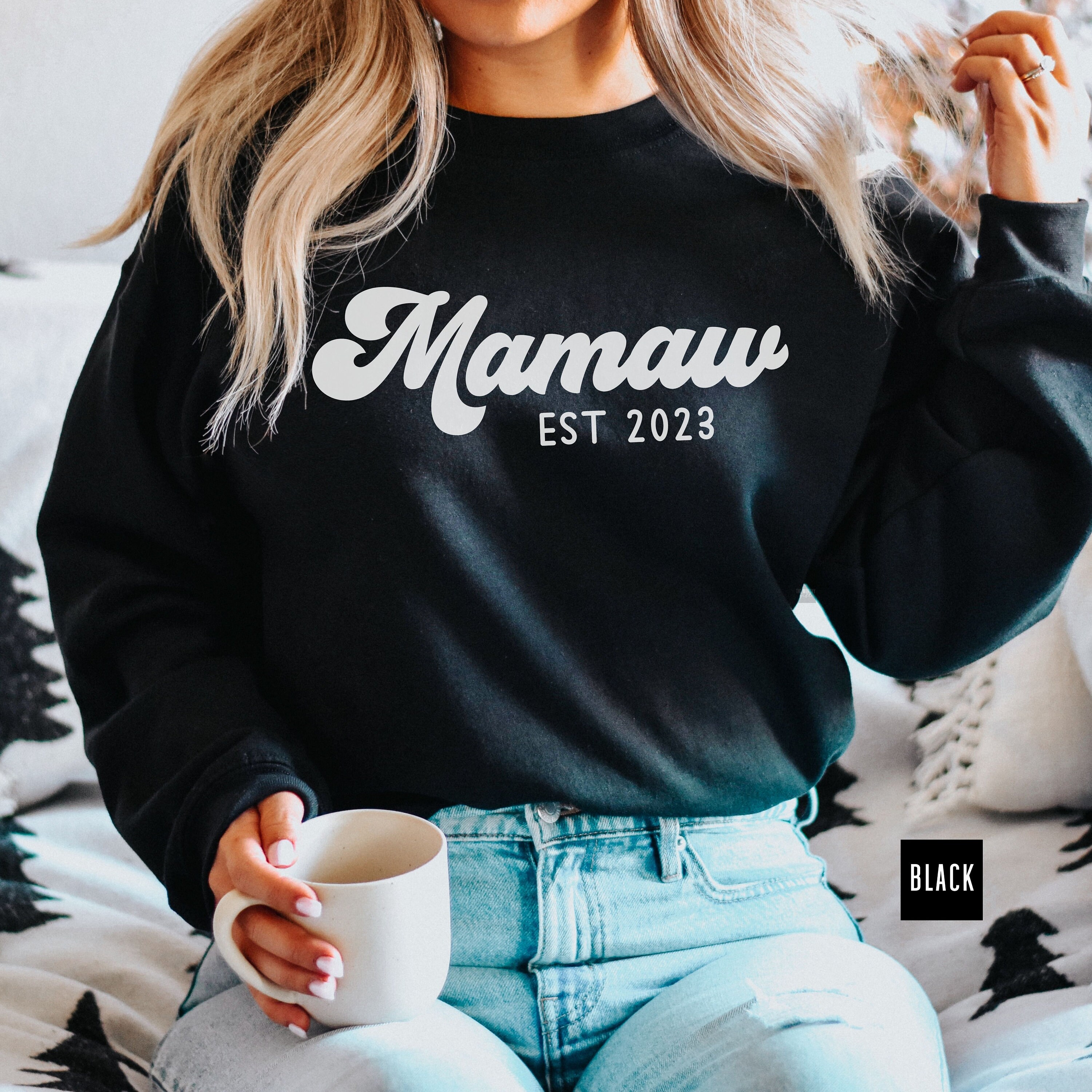 Regaor Ebroidery Floral Aaw Sweatshirts For Granda Gift Sweatshirt