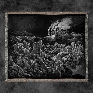 The Midianites Put to Flight Gustave Dore Woven Blanket