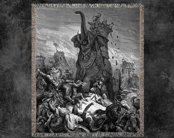 Death Of Eleazer Woven Blanket, Gustave Dore Blanket, Art Blanket, Throw Blanket, Woven Wall Hanging, Picnic blanket