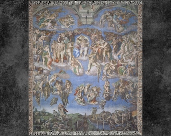 Michelangelo's Last Judgement Woven Blanket