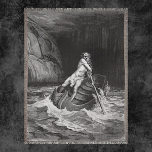 Gustave Dore Charon and the River Chaeron Woven Blanket