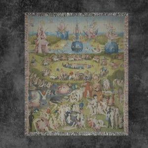 The Garden Of Earthly Delights Woven Blanket, Hieronymus Bosch Blanket, Art Blanket, Throw Blanket, Woven Wall Hanging, Picnic Blanket