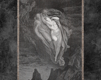 Dante Inferno Paolo & Francesca Woven Blanket