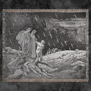 Gustave Dore Inferno Canto 15 Woven Blanket