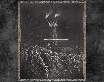 La Danse Du Sabbat Woven Blanket, Gustave Dore Blanket