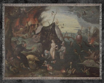 Hieronymus Bosch Frestelsen av Sankt Antonius Filt Vävd Filt