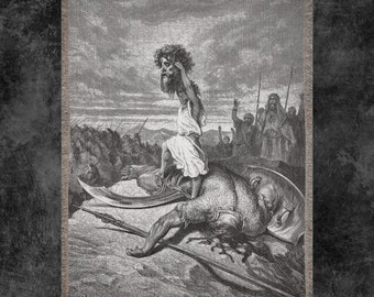 David Slays Goliath Woven Blanket