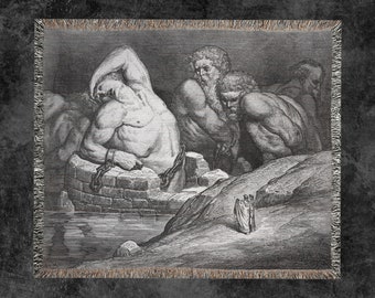 Gustave Doré Dante’s Inferno Giants Woven Blanket