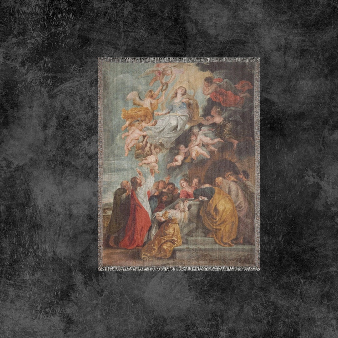 The Assumption of the Virgin Woven Blanket Etsy Australia
