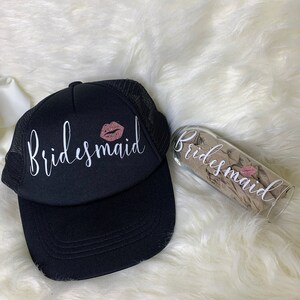 Bridesmaid Hat & Stemless Champagne Glass
