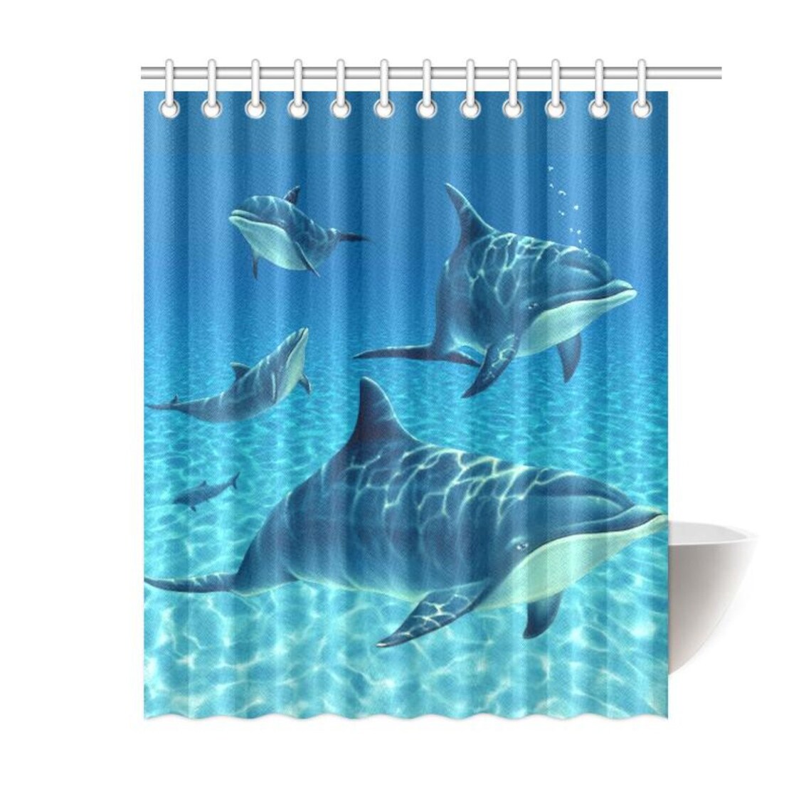 Whale Shower Curtain Beach Theme Shower Curtains Whales In Etsy