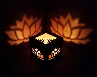 Lotus flower shadow lantern, lotus flower tealight holder, lotus flower gift ideas