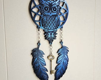 Owl dreamcatcher, wooden dreamcatcher, owl wall décor, owl gifts.