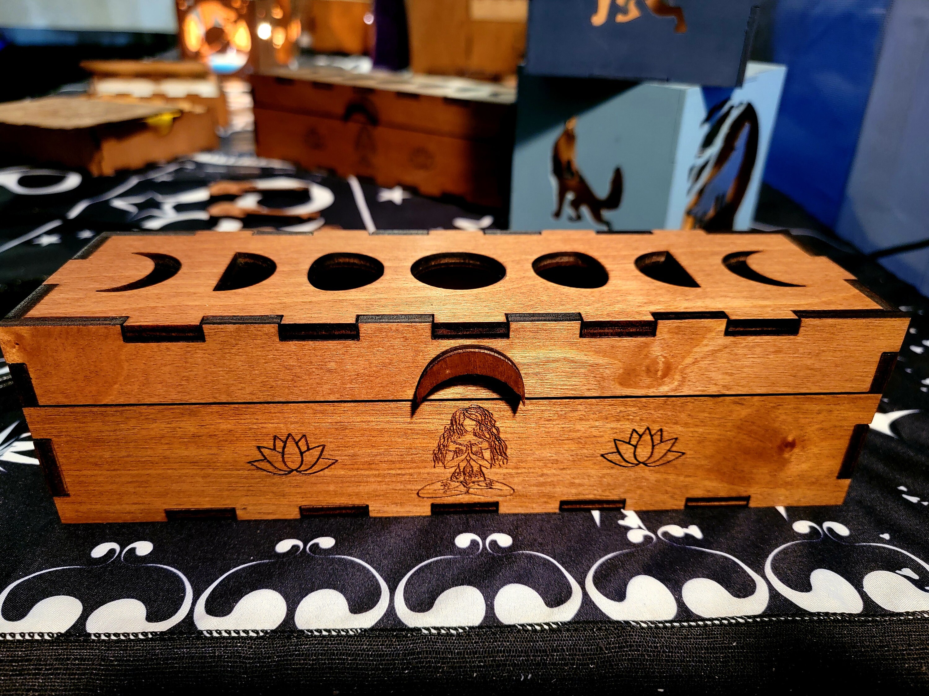 Incense Box Burner Engraved Incense Box Wooden Incense Etsy