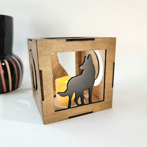 Personalized German Shepherd Shadow Lantern, Wooden Dog Lover Gift