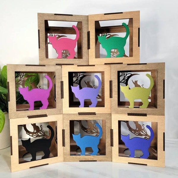 Cat on the moon lantern, cat lantern, cat tealight holder, personalized cat lover gifts