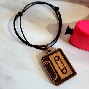 Cassette tape necklace, cassette pick holder, personalized pick holder, guitarist gifts