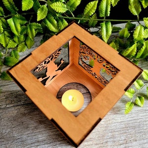 Cernunnos shadow lantern, cernunnos tealight holder, tree of life decor, celtic decor, tree of life gifts image 4