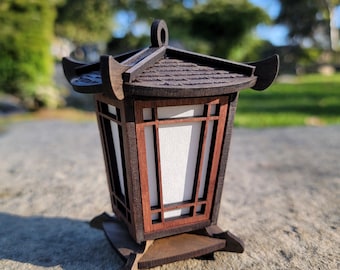 Mini Pagoda Lantern, mini zen garden led lantern, Japanese home decor.