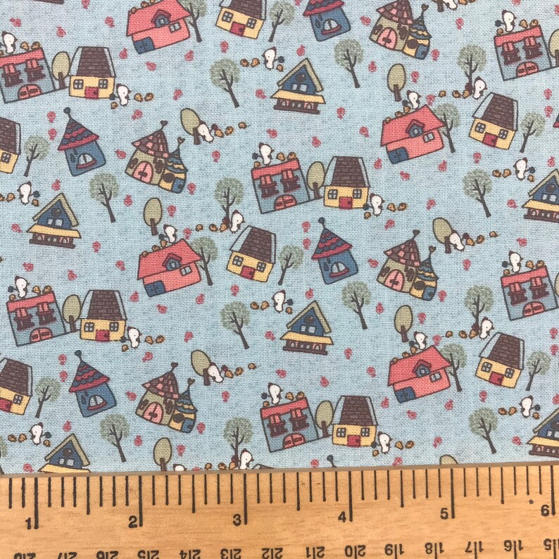 Tiny Chick Houses on Blue