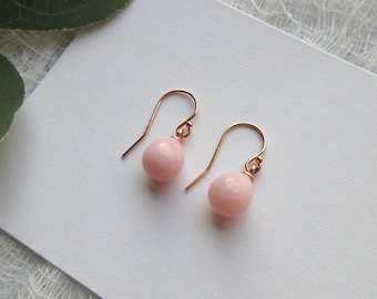 Pretty Pink Peruvian Opal Earrings, Teardrop Pink Opal Earrings, 14k Gold Filled, 14k Rose Gold Filled, 925 Sterling Silver Earrings, Cute