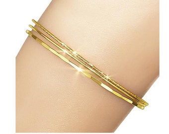 14k Gold Filled Stacking Bangles, Sleek set of 3