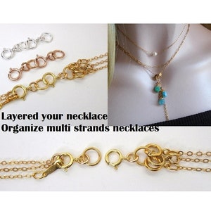 14K Solid Gold Multi Necklace Clasp * Layered Necklace Detangler * Multi Necklace Separator * Detangler Layering Clasp * Untangle Necklaces