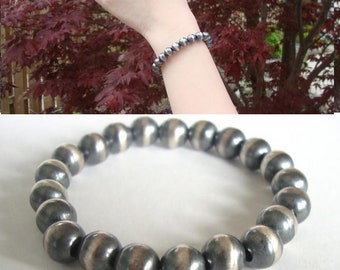 925 Sterling Silver 8mm Navajo Pearl Bracelet