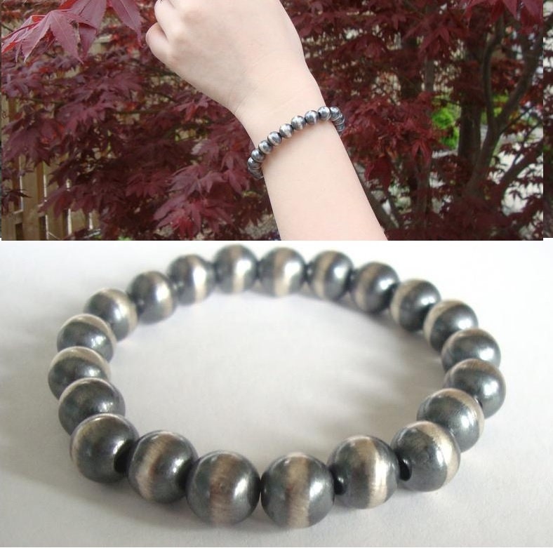 925 Sterling Silver 8mm Navajo Pearl Bracelet - Etsy