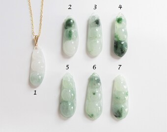 Grade A Burmese Jadeite Jade Fei Cui Pea Pod Pendant, Meaningful Lucky Protective Genuine Jade Pendant, 14k Gold Filled, Sterling Silver