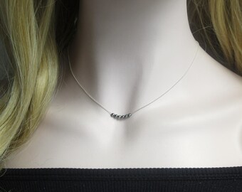 Dainty Sterling Silver Six Navajo Style Pearl Necklace